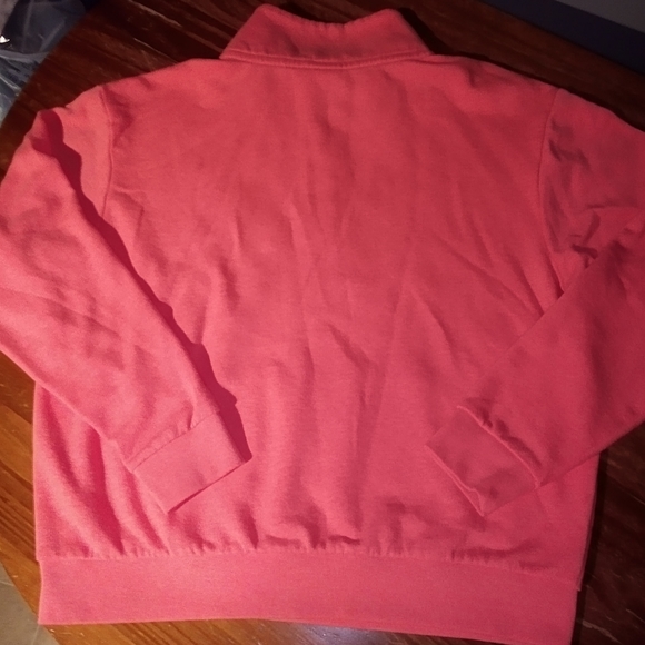 Victoria's Secret PINK bright coral and burgundy top zip sweatshirt L - Picture 6 of 7